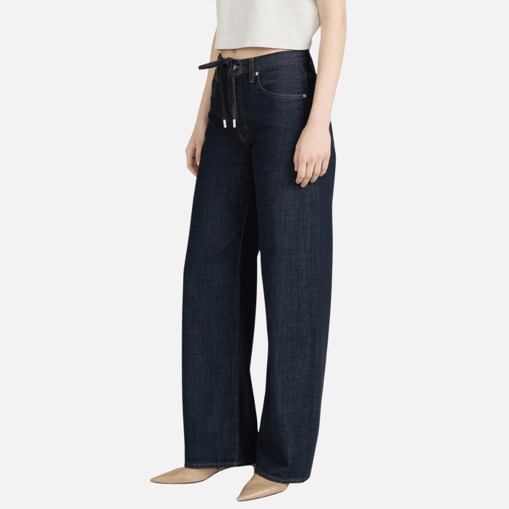 FRAME Off Duty Drawstring Bow Jeans in Rinse FRAME designer denim at Riada Concept luxury fashion boutique Woollahra Sydney Australia