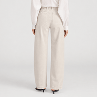 FRAME The Bow Cargo Jeans in Flax at Riada Concept. High-rise rigid denim with flat utility pockets and a sculpted barrel leg - back view
