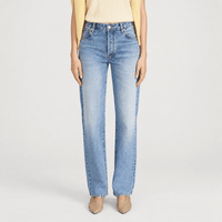 FRAME The Essential Jean in Rapture at Riada Concept. Mid-rise full-length straight jeans in rigid regenerative cotton denim - front view