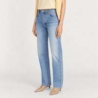 FRAME The Essential Jean in Rapture at Riada Concept. Mid-rise full-length straight jeans in rigid regenerative cotton denim - side view