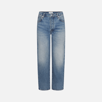 FRAME The Essential Jean in Rapture at Riada Concept. Mid-rise full-length straight jeans in rigid regenerative cotton denim.