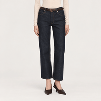 FRAME The Hang Jeans in Rinse at Riada Concept. Mid-rise ankle-length straight jeans in rigid regenerative cotton denim- front view