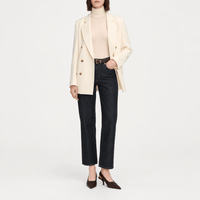 FRAME The Hang Jeans in Rinse at Riada Concept. Mid-rise ankle-length straight jeans in rigid regenerative cotton denim- front model styled view