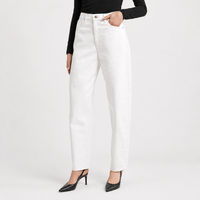 FRAME The Neat jeans in Au Natural Clean at Riada Concept. High-rise off-white barrel jeans in rigid 100% cotton denim - front view