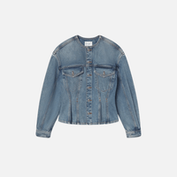 FRAME The Nipped Collarless Denim Jacket in Umbria – International designer fashion boutique Australia Riada Concept Woollahra