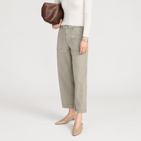 FRAME The Ranger Pant in Thyme at Riada Concept. High-rise cropped utility trousers in stretch cotton twill with patch pockets - side view