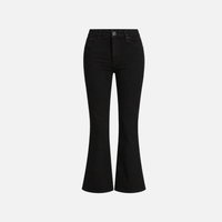 FRAME The Reboot Crop Jeans in Black at Riada Concept. High-rise cropped bootcut jeans in ultra-stretch black denim with a smooth fit