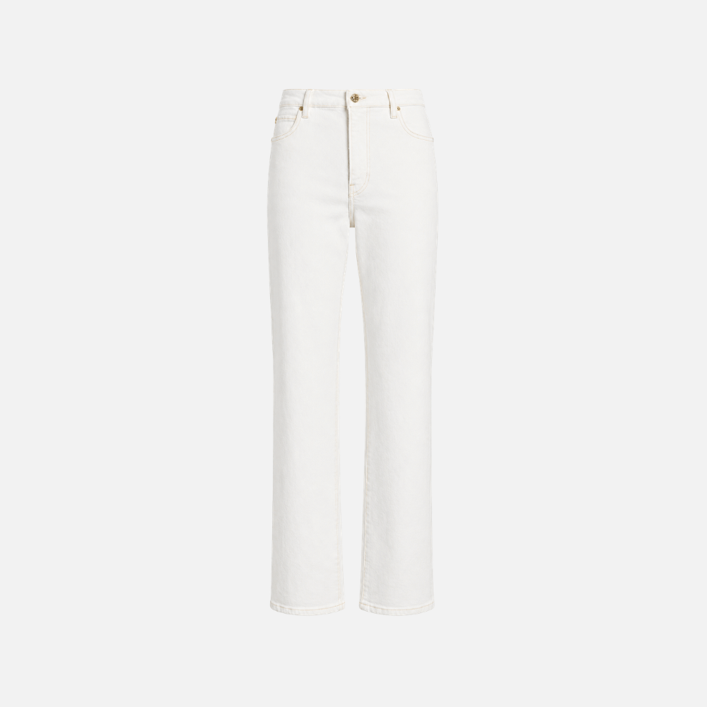 FRAME The Ruler Jeans in Au Natural Clean at Riada Concept. High-rise full-length straight jeans in soft comfort-stretch denim