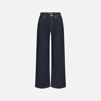 FRAME The Swing Jeans in Rinse at Riada Concept. High-rise cropped wide-leg jeans in rigid dark-indigo regenerative cotton
