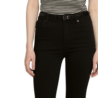 FRAME The Reboot Crop High Rise Bootcut Jeans in Black FRAME DENIM Designer fashion shop online and in store High End fashion boutique Sydney Australia Riada Concept