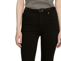 FRAME The Reboot Crop High Rise Bootcut Jeans in Black FRAME DENIM Designer fashion shop online and in store High End fashion boutique Sydney Australia Riada Concept