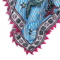 Faliero Sarti Amore Oversized Square Cotton Silk Scarf in Blue – International designer fashion boutique Australia Riada Concept Woollahra