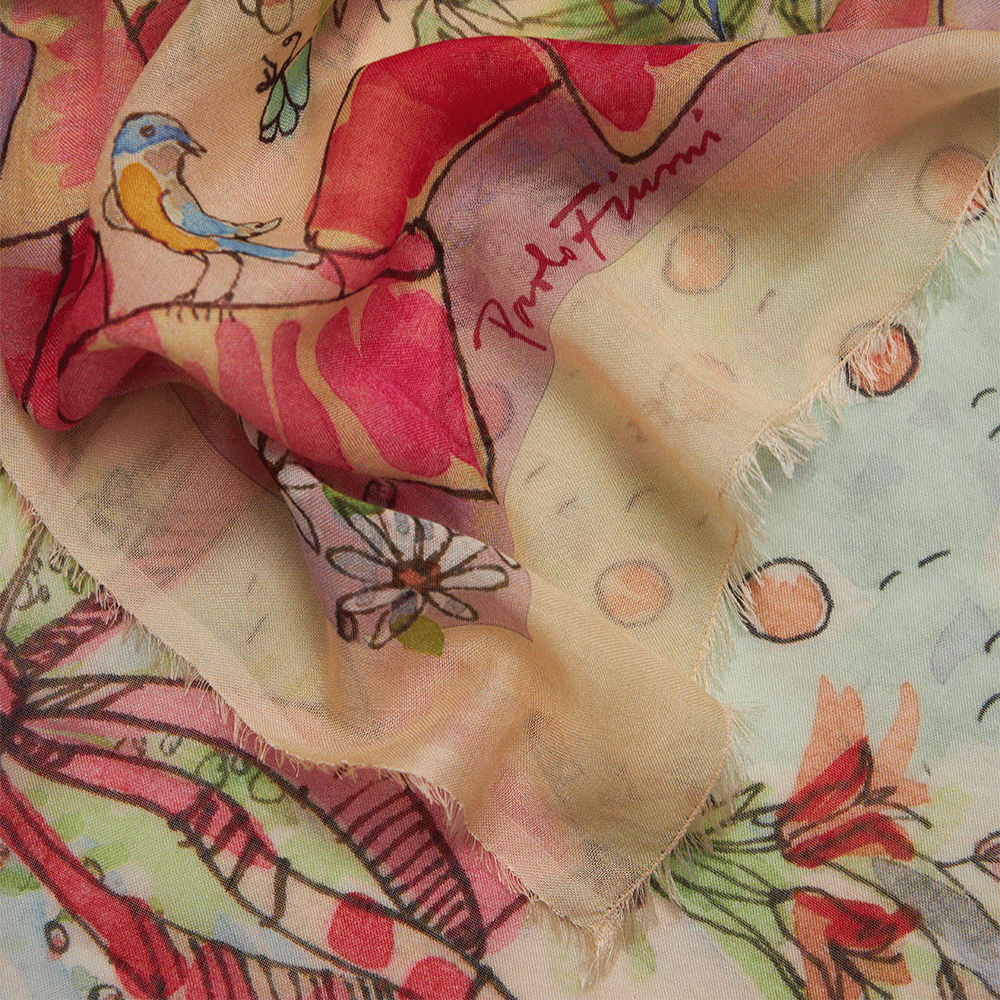 Faliero Sarti Botticelli Modal Silk Stole in Multicolour – International designer fashion boutique Australia Riada Concept Woollahra