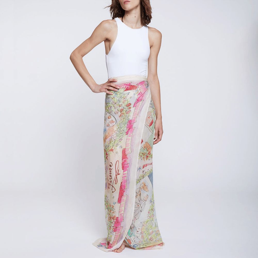 Faliero Sarti Botticelli Modal Silk Stole in Multicolour – International designer fashion boutique Australia Riada Concept Woollahra