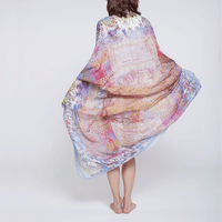 Faliero Sarti Florence Map Modal Silk Stole in Multicolour – International designer fashion boutique Australia Riada Concept Woollahra