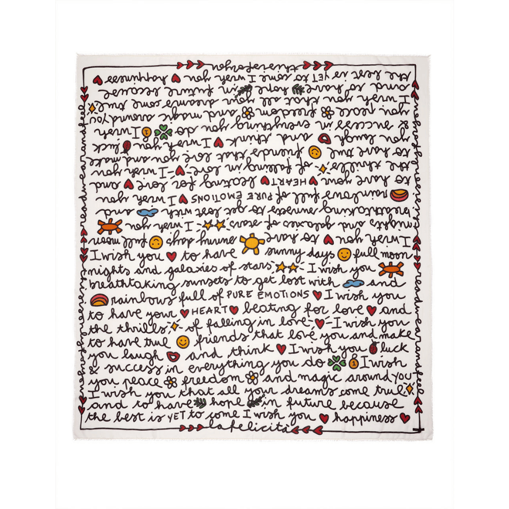 Faliero Sarti La Felicita Modal Silk Stole in White – International designer fashion boutique Australia Riada Concept Woollahra