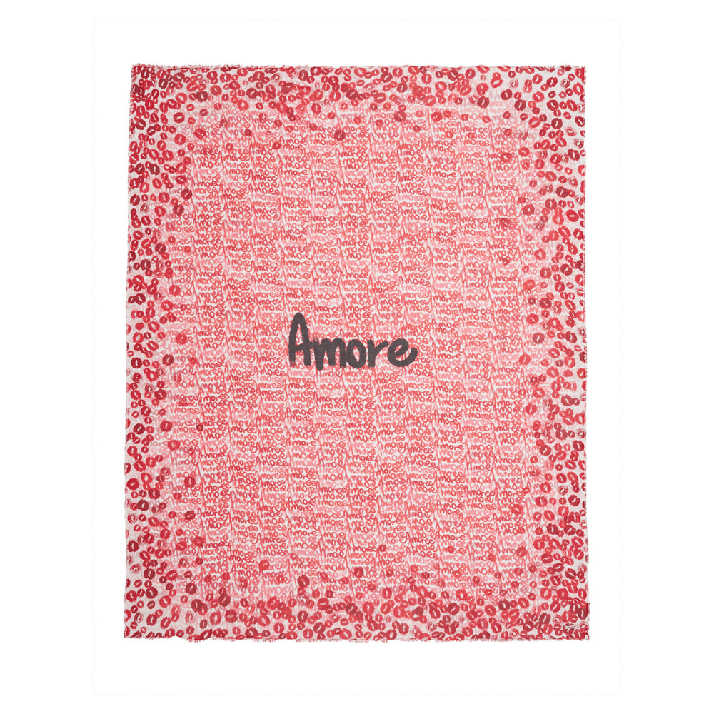 Faliero Sarti Lips Modal Cashmere Blend Stole in Red – International designer fashion boutique Australia Riada Concept Woollahra