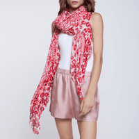Faliero Sarti Lips Modal Cashmere Blend Stole in Red – International designer fashion boutique Australia Riada Concept Woollahra