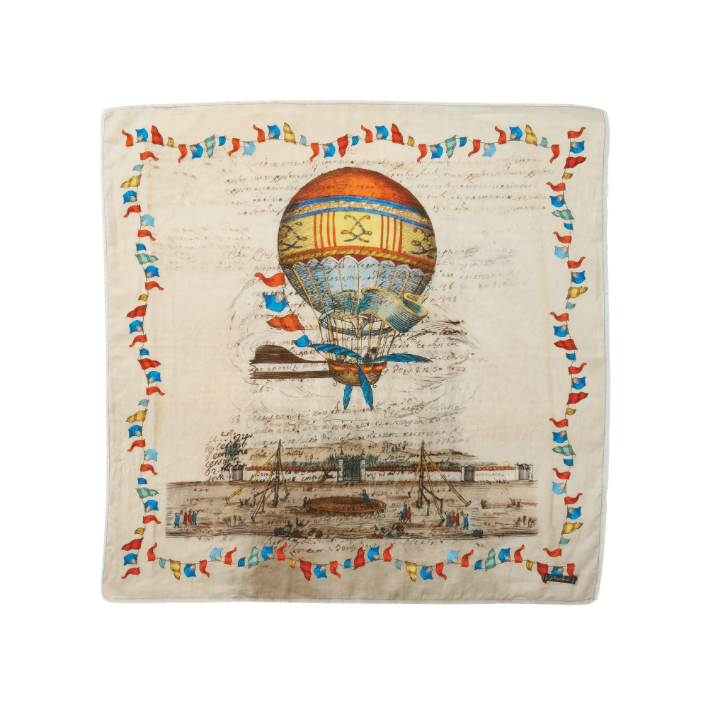 Faliero Sarti Little Balloon Small Square Cotton Scarf in Ivory – International designer fashion boutique Australia Riada Concept Woollahra