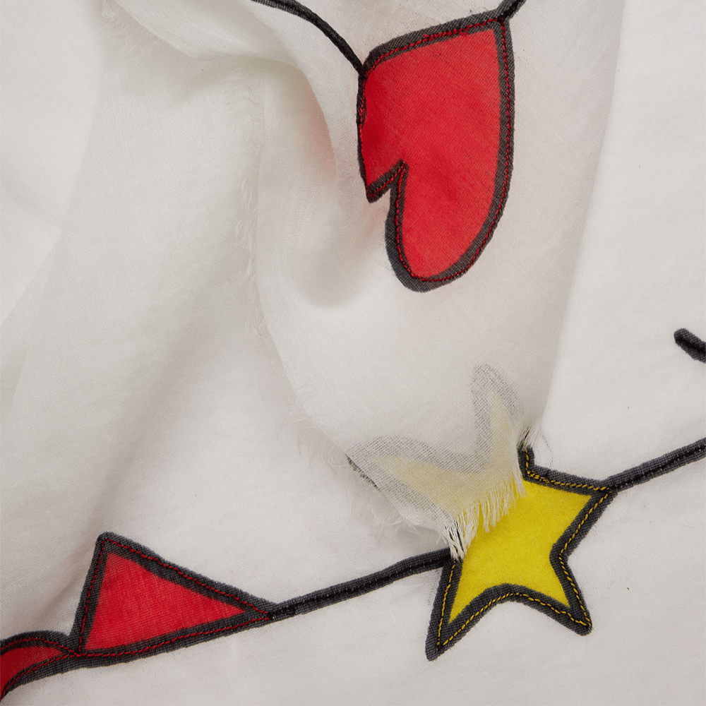 Faliero Sarti Magic Oversized Square Cotton Silk Scarf in White – International designer fashion boutique Australia Riada Concept Woollahra