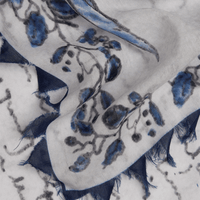 Faliero Sarti Marcy Oversized Square Cotton Silk Scarf in Blue – International designer fashion boutique Australia Riada Concept Woollahra