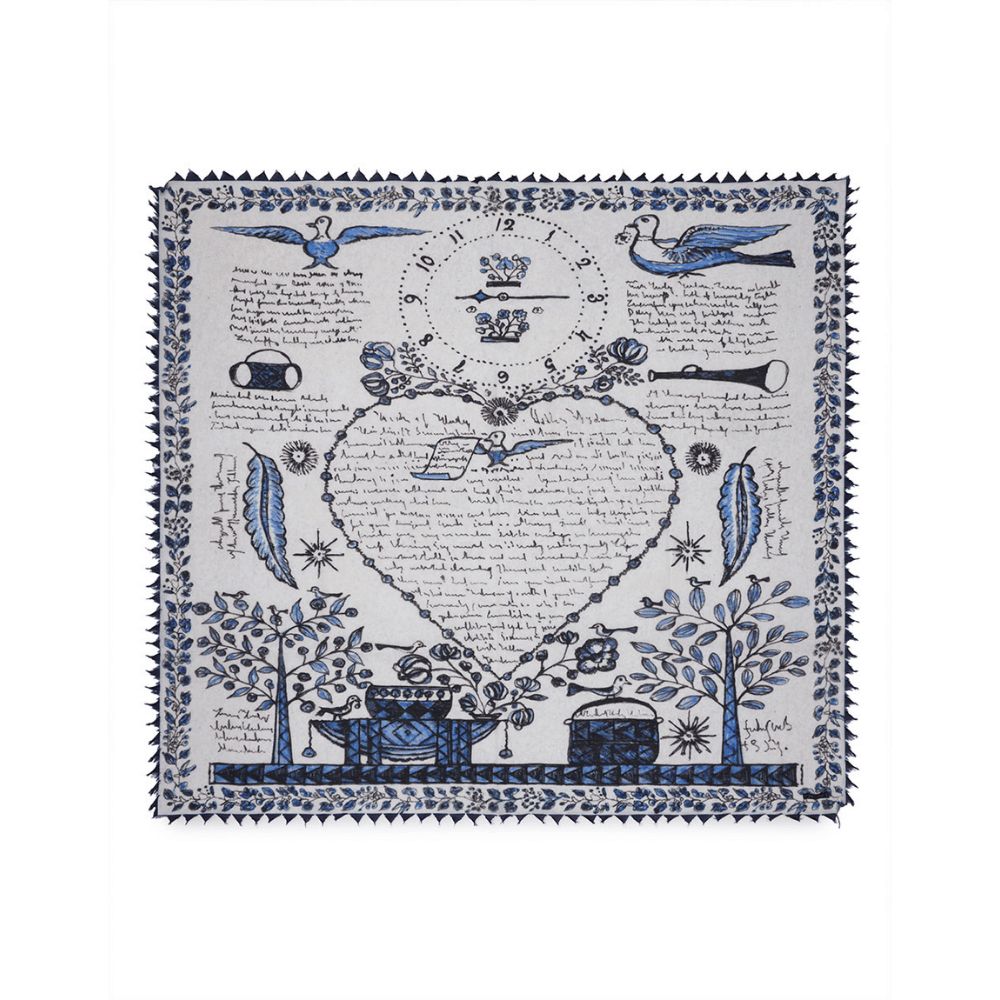 Faliero Sarti Marcy Oversized Square Cotton Silk Scarf in Blue – International designer fashion boutique Australia Riada Concept Woollahra