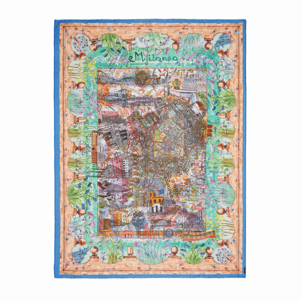 Faliero Sarti Milano Modal Silk Stole in Multicolour – International designer fashion boutique Australia Riada Concept Woollahra