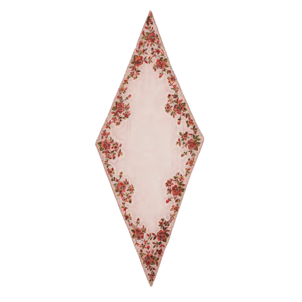 Faliero Sarti MultiStitch Embroidered Rose Wool Silk Scarf - Shop the latest Faliero Sarti scarves collections; printed luxury scarves in fine fabrics made in Italy. Shop online and in-store at Riada Concept.