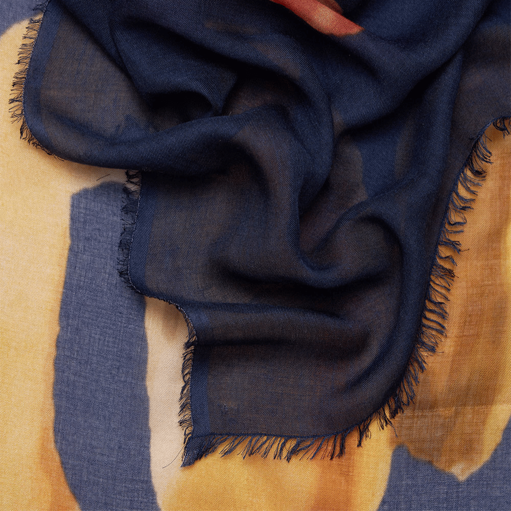 Faliero Sarti Open Up Modal Silk Stole in Navy – International designer fashion boutique Australia Riada Concept Woollahra