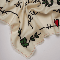 Faliero Sarti Pensiero Small Square Cotton Scarf in Ivory – International designer fashion boutique Australia Riada Concept Woollahra