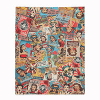 Faliero Sarti Woman Power modal cashmere scarf with multicolour vintage collage print