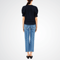 Ulla Johnson Faye Puff Sleeve Blouse in Navy Blue ULLA JOHNSON Designer fashion shop online and in store High End fashion boutique Sydney Australia Riada Concept