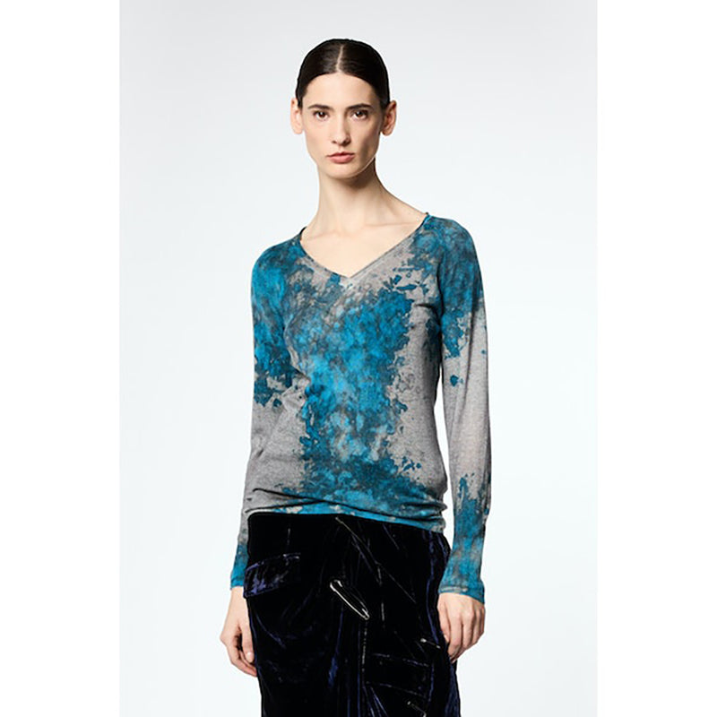 Fitted Off Gauge Sweater in Turchese