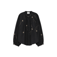 Forte Forte Fleurs d'Orient Embroidered Floral Voile Bohemian Shirt Nero – Riada Concept Woollahra Sydney