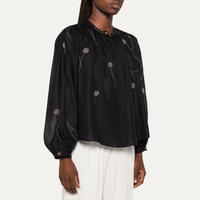 Forte Forte Fleurs d'Orient Embroidered Floral Voile Bohemian Shirt Nero – Riada Concept Woollahra Sydney