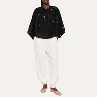 Forte Forte Fleurs d'Orient Embroidered Floral Voile Bohemian Shirt Nero – Riada Concept Woollahra Sydney