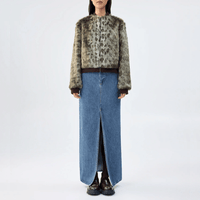 Unreal Fur Foliage Faux Fur Bomber Jacket in Green Leopard – International designer fashion boutique Australia Riada Concept Woollahra