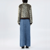 Unreal Fur Foliage Faux Fur Bomber Jacket in Green Leopard – International designer fashion boutique Australia Riada Concept Woollahra