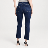 FRAME Le High Straight Cropped Jeans in Sanctuary at Riada Concept. High-rise slim straight jeans in super-stretch indigo denim - back view