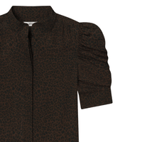 FRAME Leopard Gillian Top in Dark Brown FRAME DENIM Designer fashion shop online and in store High End fashion boutique Sydney Australia Riada Concept