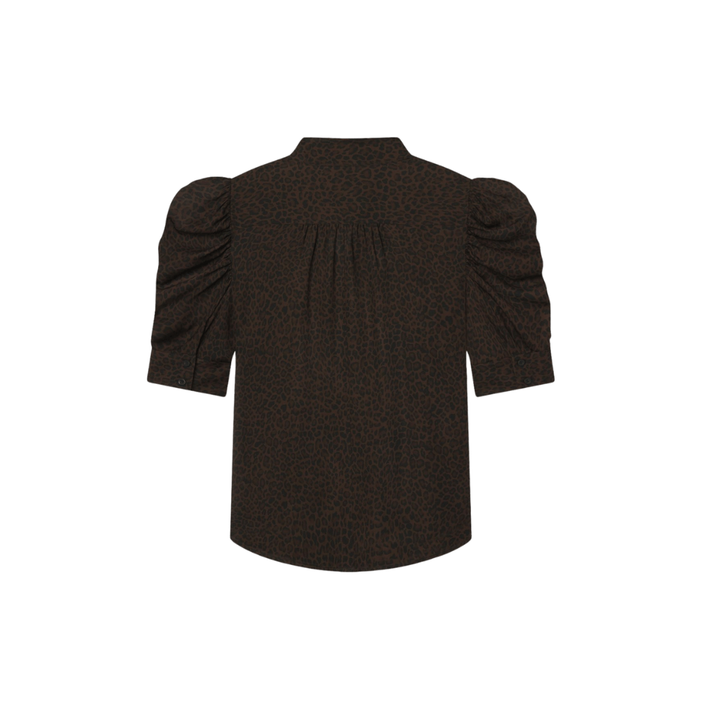 FRAME Leopard Gillian Top in Dark Brown FRAME DENIM Designer fashion shop online and in store High End fashion boutique Sydney Australia Riada Concept