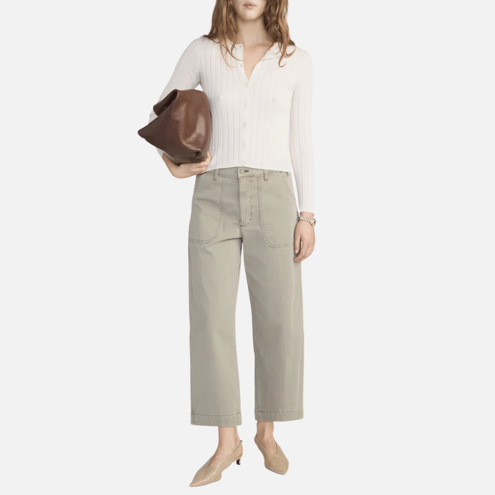 FRAME The Ranger High-Rise Crop Pant in Thyme – International designer fashion boutique Australia Riada Concept Woollahra