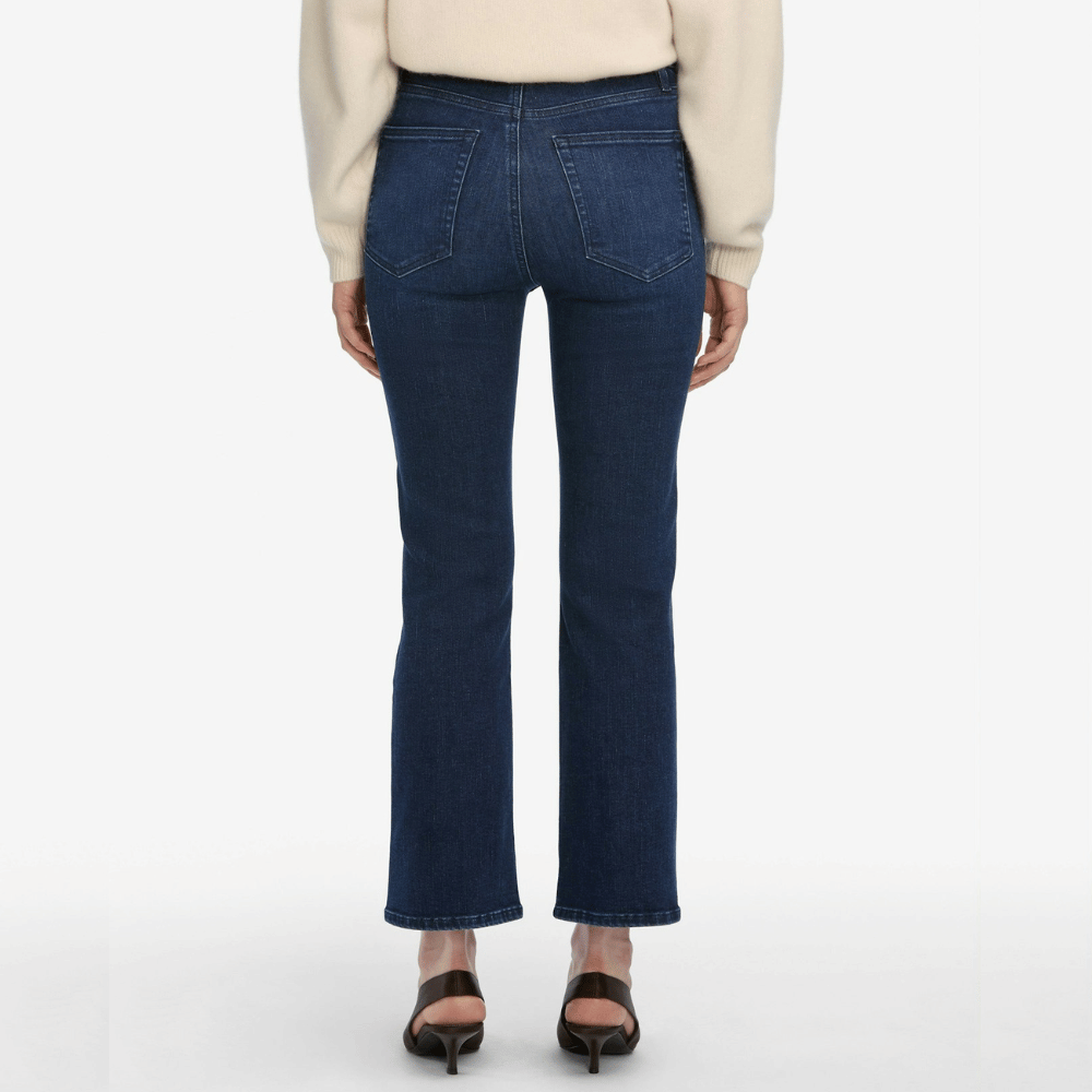 FRAME The Reboot Crop High Rise Bootcut Jeans in Trick FRAME DENIM Designer fashion shop online and in store High End fashion boutique Sydney Australia Riada Concept