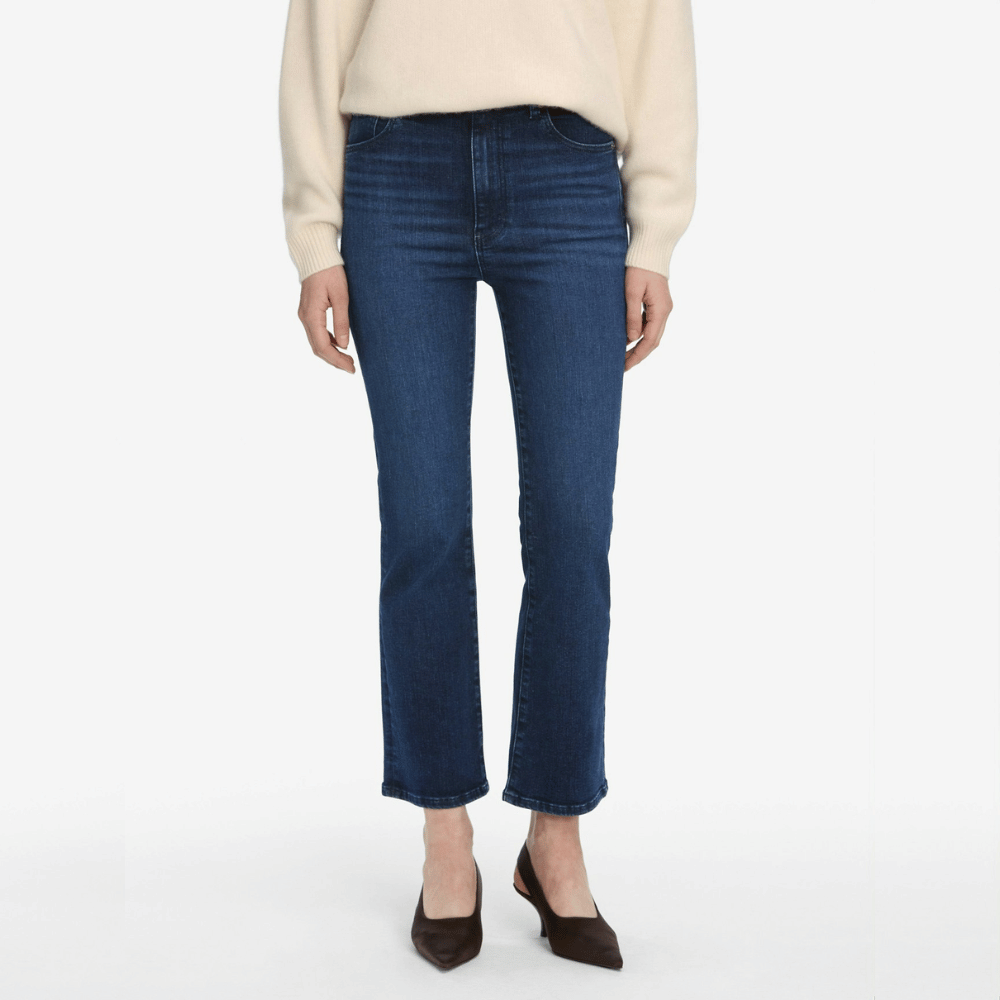 FRAME The Reboot Crop High Rise Bootcut Jeans in Trick FRAME DENIM Designer fashion shop online and in store High End fashion boutique Sydney Australia Riada Concept