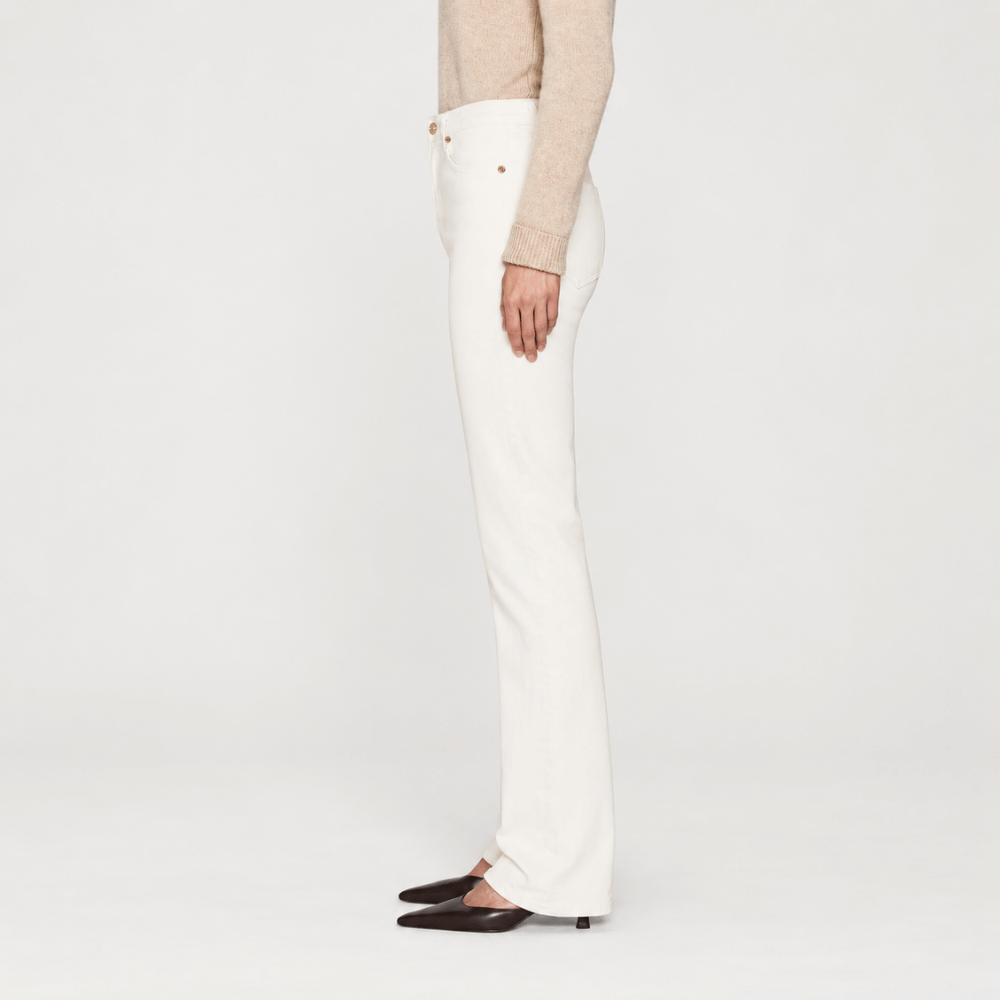 FRAME The Ruler Jeans in Au Natural Clean at Riada Concept. High-rise full-length straight jeans in soft comfort-stretch denim - side view