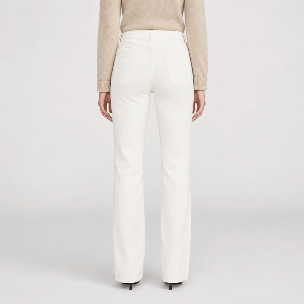 FRAME The Ruler Jeans in Au Natural Clean at Riada Concept. High-rise full-length straight jeans in soft comfort-stretch denim - back view