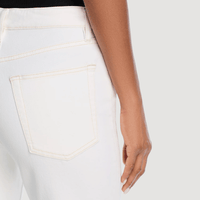 Close up of waistband and back pocket - FRAME The Ruler Jeans in Au Natural Clean at Riada Concept. High-rise full-length straight jeans in soft comfort-stretch denim