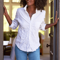 Frank and Eileen Barry Tailored Button-Up Crinkle Shirt in White Shop Frank & Eileen online in Australia at Riada Concept – official stockist of Frank & Eileen shirts, dresses, and linen pants. Discover timeless, premium women's fashion with fast shipping from Sydney.