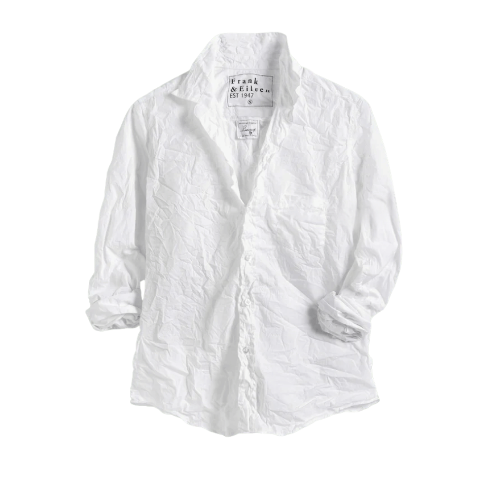 Frank & Eileen Barry Tailored Button-Up Crinkle Shirt in White Shop Frank & Eileen online in Australia at Riada Concept – official stockist of Frank & Eileen shirts, dresses, and linen pants. Discover timeless, premium women's fashion with fast shipping from Sydney.