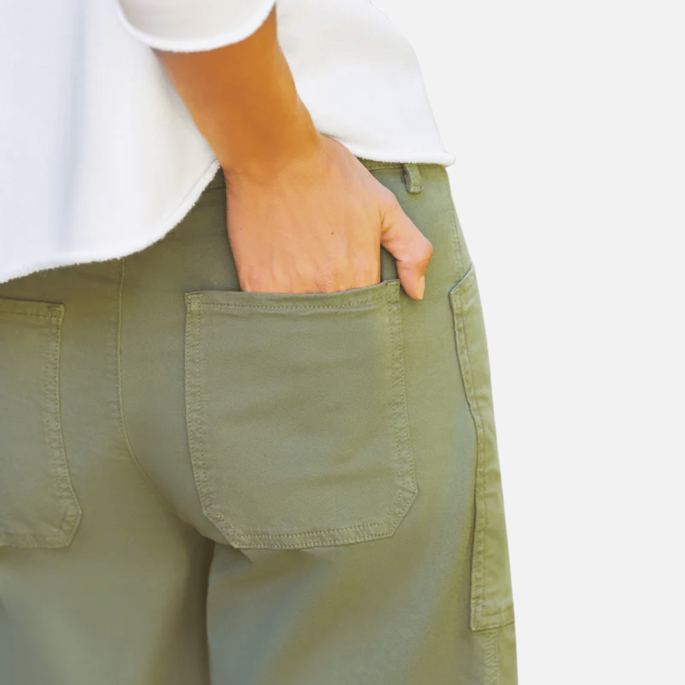 Frank & Eileen Bray Everyday Barrel Pant in Olive – International designer fashion boutique Australia Riada Concept Woollahra